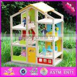 2016 New Design Baby Wooden Doll House, Top Fashion Kids Wooden Doll House, Educational Children Wooden Doll House W06A155 thumbnail-1