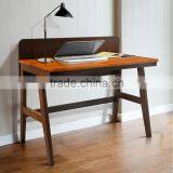 Writing Desk Vintage Style Solid Teak Wood Medium Brown Color thumbnail-1