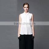Your Own Design Your Own Label Clothing Garment Customized Sleeveless Chiffon Ladies New Fashion Chiffon Blouse 2016 thumbnail-2