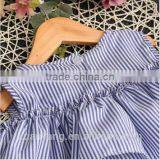 2017 Wholesale Lovely Sweet Liitle Girl Boutique Clothing Stripe off Shoulder New Design Children Summer Dress thumbnail-2