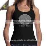Custom Design Women Fashion Crystal Tank Top thumbnail-3