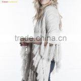 Wholesale Ladies Knitted Wool Poncho thumbnail-2