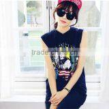 Navy Blue Sleeveless Dresses thumbnail-2