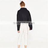 Peg-leg Trousers Cotton White Pants for Women thumbnail-3