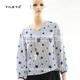Fashion Design Summer Blouses for Women Loose Women Fashion Style Short Sleeved Printing Blouse for Women thumbnail-1