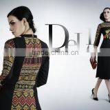 Stunning Black Color With Embroidery Design Vogue Designer Kurtis thumbnail-1