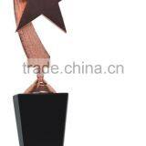 Popular Wood Trophy Base Gold Plated STAR Awards Metal Trophy thumbnail-3