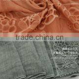New Fashion Concise Style Plain Dyed Linon Viscose Thin Flower Lace Trim Ribbon Hijab Scarf thumbnail-5