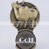 cow Zodiac animal golf ball marker and hat clip/yf dragon golf ball marker/copper alloy hat clip