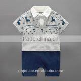 2017 Baby Boys Gentleman Vest Tie Rompers Climbing Clothes Jumpsuit Kids Modelling Infant Short Sleeve Climb Clothes thumbnail-5