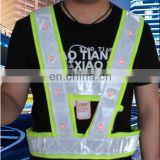 led light flashing running safety vest