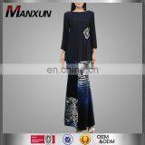 2017 Manxun Customized Baju Kurung New Designs Malaysia Baju Suit Modest Turkish Islamic Clothes Wholesale Online thumbnail-1