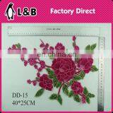 DD-15 Latest Embroidery Designs Red Free Flower Neck Sew-on Flower Personalized Embroidery Patch