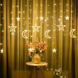 High Quality Outdoor Indoor Moon& Star Curtain Icicle String Lights Wholesale thumbnail-3