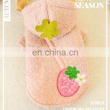 Cute Pet Dog Cat Pink Strawberry Apparel Fleece Clothes Hoodie thumbnail-6
