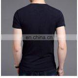 New Arrival Mock v Neck Buttons Collar Wholesale t Shirts Full Hand Designer Ruched t Shirt for Big Man thumbnail-6