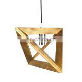Classic Nordic Design Living Room Triangle Art Decorative Solid Wood LED Pendant Lamp thumbnail-2