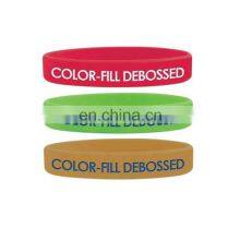 Wholesale Debossed/Embossed Printing Sports Rubber Silicone Bracelet