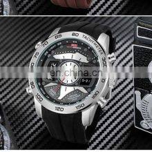 Low Moq KAT-Wach KT714 Mens Digital+Quartz Wrist Watches With LED&Auto Date Display Silicon Sport Watches thumbnail-5