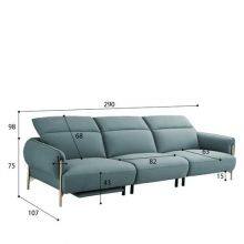 Modern Minimalist Leather Lift-Type Multifunctional Sofa Three Living Room Furniture Day-Bed Sofa Combination thumbnail-4