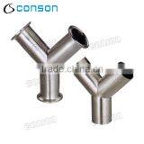 Food Grade Stainless Steel Y Type Tee