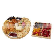 Wood Bamboo Cheese Board And Knife Set Charcuterie Cheese Plate For Wine Cheese Meat thumbnail-4