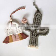 Cheapest Macrame Cactus Car Charm Wall Hanging Nursery Decor, Fiber Art Baby Gift, Baby Room Decor Manufacturer thumbnail-2