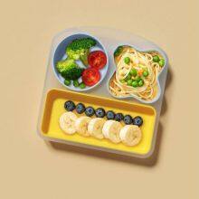 Baby Plate Children's Silicone Baby Suction Cup Bowl Auxiliary Food Partition Plate Integrated Dining Tableware thumbnail-2