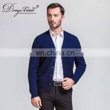 Autumn Spring Men's Wool Cardigan Fashionable Single Breasted Casual Sweater With V-Neck Hand Knitted thumbnail-3