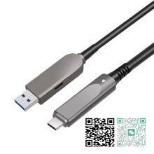 15m Fiber Optical USB3.2 AM to USB-C Active Optical Cable for CCTV and Video Conference Cam