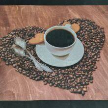 Coffee Printed Placemats Set of 6 Pvc Print Coffee Placemats Non-Slip Wipeable Table Mats for Coffee House thumbnail-4