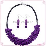 Wholesale new arriva personality statement jewelry set warm plush leather chain necklace set