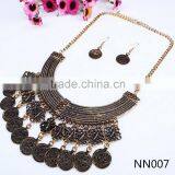 Latest American and European Fashion Exquisite Antique Coin Pendnat Necklaces Set thumbnail-1