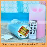 Flickering Multi-colored LED Wax Pillar Candle thumbnail-1