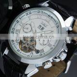 Jargar Men Gent White Tourbillon Date Aviator Automatic Mechanical Watch WM182