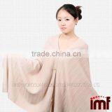 100 % Pure Cashmere Scarves Sweater Crochet Lady Poncho Cashmere With Buffalo Horn Button thumbnail-4