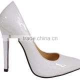 2015 Classic Pump Stylish Pure White Heeled Shoes PU High Heel Dress Shoes for Women