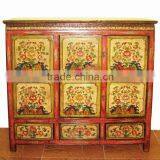 Chinese Antique Tibet Painted Cabinet