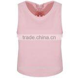 2016 OEM Manufacturer Factory Supply Knit Sleeveless Pink Women Crop Tops Wholesale