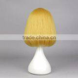 Factory WholesalePrison School Hana Midorikawa Cosplay Wig Short 35cm 14" Golden Yellow Anime Hair With Hairnets thumbnail-4