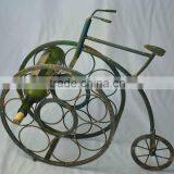 Vintage Bicyle Design Decorative Wrought Iron Wine Rack