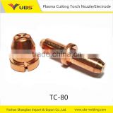 Plasma Cutting Torch Nozzle/Electrode Spare parts TC-80 E-Cu