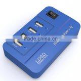 20W 4 Port Multiple USB Family-sized Desktop Rapid Charger Multi Travel Power Adapter for USB-Charged Devices(Black) thumbnail-2