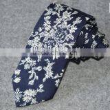 Big Flower Pattern Linen Necktie, Floral Linen Tie thumbnail-1