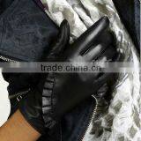 2016 Fashion Tight Sheep Leather Gloves With Bow Design