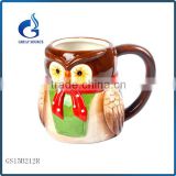 factory promotional 3D ceramic christmas owl mugs decorative wholesale