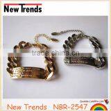 Gold and Silver Plated Alloy Engrave Personalized Bar Bracelet thumbnail-4