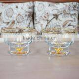 400 ml 24K Gold Leaf Inside Dish Glass Cup Crystal Fruit Bowl thumbnail-4