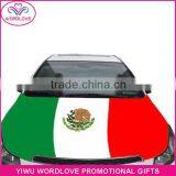 custom elastic printed polyester&spandex Mexico flag car hood cover,promotion Mexican car bonnet flag for national day