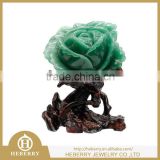 hand carved green aventurine rose sculpture good for collection or home decoration